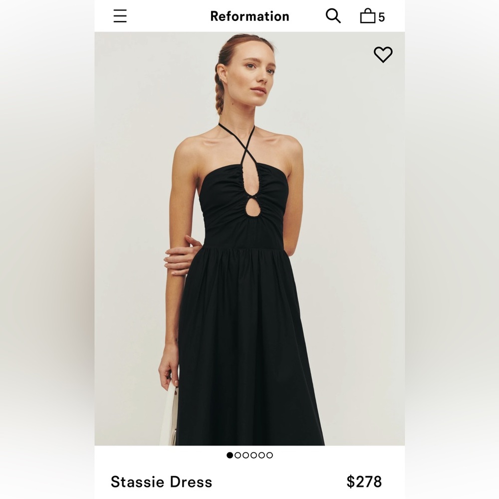 Reformation Stassie Dress Black